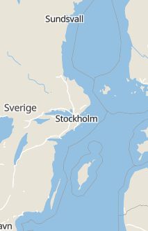 Översiktskarta som visar hela Sverige med en markör som visar ungefär var händelsen inträffat