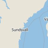 Karta som med röd fyrkant ramar in Utansjö, Härnösand, Västernorrlands län