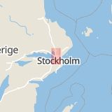 Karta som med röd fyrkant ramar in Trafikplats Rotebro, Sollentuna, Stockholms län