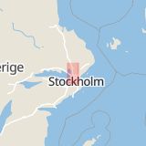 Karta som med röd fyrkant ramar in Apoteksskogen, Upplands väsby, Stockholms län