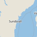 Karta som med röd fyrkant ramar in Parkgatan, Ådalsvägen, Bondsjöstaden, Härnösand, Västernorrlands län