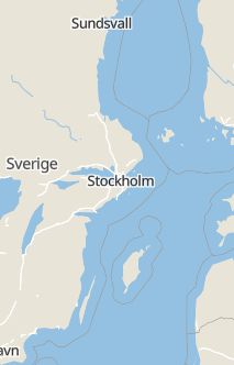 Översiktskarta som visar hela Sverige med en markör som visar ungefär var händelsen inträffat