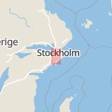 Karta som med röd fyrkant ramar in Alfred Nobels Allé, Huddinge, Stockholms län