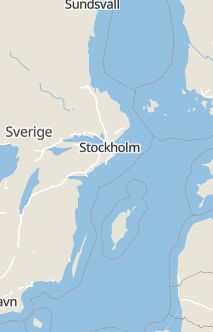 Översiktskarta som visar hela Sverige med en markör som visar ungefär var händelsen inträffat