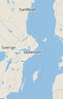 Översiktskarta som visar hela Sverige med en markör som visar ungefär var händelsen inträffat