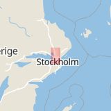 Karta som med röd fyrkant ramar in Brunnby, Upplands väsby, Stockholms län