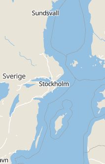 Översiktskarta som visar hela Sverige med en markör som visar ungefär var händelsen inträffat