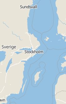 Översiktskarta som visar hela Sverige med en markör som visar ungefär var händelsen inträffat