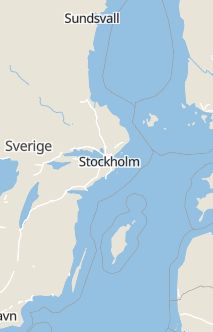 Översiktskarta som visar hela Sverige med en markör som visar ungefär var händelsen inträffat