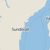 Karta som med röd fyrkant ramar in Gådeåstaden, Härnösand, Västernorrlands län