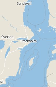 Översiktskarta som visar hela Sverige med en markör som visar ungefär var händelsen inträffat