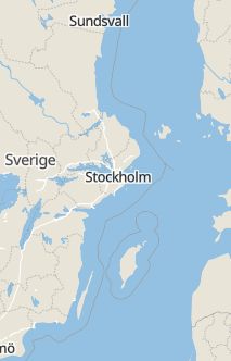 Översiktskarta som visar hela Sverige med en markör som visar ungefär var händelsen inträffat