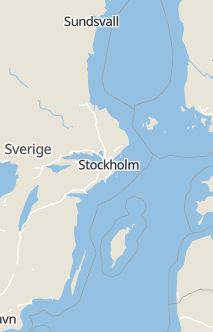 Översiktskarta som visar hela Sverige med en markör som visar ungefär var händelsen inträffat