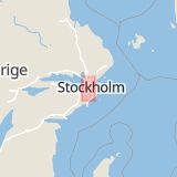 Karta som med röd fyrkant ramar in Stockholm, Fruängen, Västertorp, Vårby, Jordbro, Stockholms län