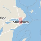 Karta som med röd fyrkant ramar in Löparspår, Rösjön, Enebyberg, Danderyd, Stockholms län