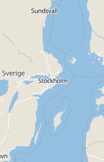 Översiktskarta som visar hela Sverige med en markör som visar ungefär var händelsen inträffat