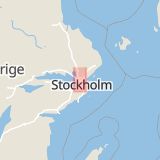 Karta som med röd fyrkant ramar in Sjöberg, Sollentuna, Stockholms län