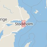 Karta som med röd fyrkant ramar in Västra Skogen, Solna, Stockholms län