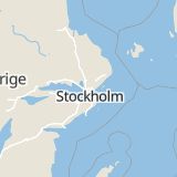 Karta som med röd fyrkant ramar in Frestavägen, Hagbyvägen, Täby, Stockholms län