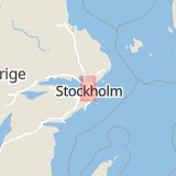 Karta som med röd fyrkant ramar in Bergshamra, Solna, Stockholms län