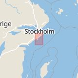 Karta som med röd fyrkant ramar in Muskövägen, Haninge, Stockholms län