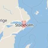 Karta som med röd fyrkant ramar in Gamla Landsvägen, Kyrkogårdsvägen, Danderyd, Stockholms län
