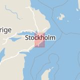 Karta som med röd fyrkant ramar in Huddinge Kommun, Huddinge, Stockholms län