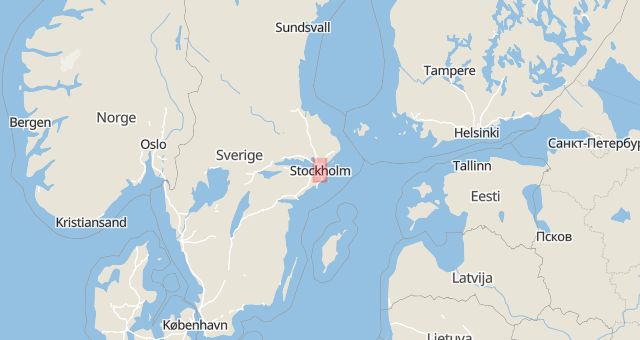 Karta som med röd fyrkant ramar in Norrmalm, Stockholm, Stockholms län