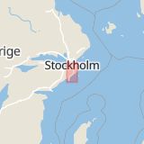 Karta som med röd fyrkant ramar in Öran, Västerhaninge, Haninge, Stockholms län