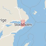 Karta som med röd fyrkant ramar in Parkpromenaden, Grindtorp, Täby, Stockholms län