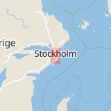 Karta som med röd fyrkant ramar in Hökarängen, Hauptvägen, Stockholm, Stockholms län