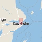 Karta som med röd fyrkant ramar in Mörbyvägen, Vallentuna, Stockholms län