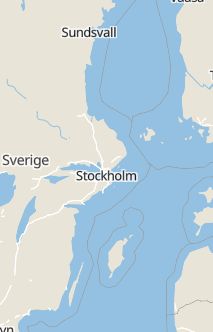 Översiktskarta som visar hela Sverige med en markör som visar ungefär var händelsen inträffat