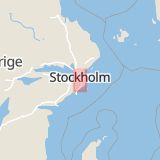 Karta som med röd fyrkant ramar in Hökarängen, Stockholm, Stockholms län