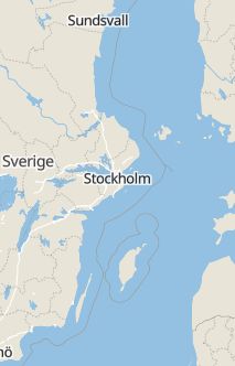 Översiktskarta som visar hela Sverige med en markör som visar ungefär var händelsen inträffat