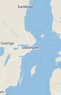 Översiktskarta som visar hela Sverige med en markör som visar ungefär var händelsen inträffat