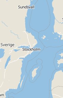 Översiktskarta som visar hela Sverige med en markör som visar ungefär var händelsen inträffat