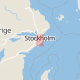 Karta som med röd fyrkant ramar in Ågesta, Farsta Strand, Huddinge, Stockholms län