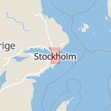 Karta som med röd fyrkant ramar in Gärdet, Lidingövägen, Stockholm, Stockholms län