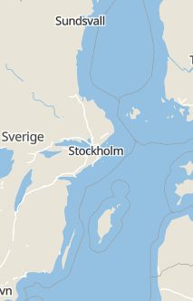 Översiktskarta som visar hela Sverige med en markör som visar ungefär var händelsen inträffat