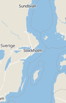 Översiktskarta som visar hela Sverige med en markör som visar ungefär var händelsen inträffat