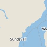 Karta som med röd fyrkant ramar in Västernorrland, Härnösand, Södra Vägen, Fröland, Sundsvall, Affärsgatan, Kvissleby, Timrå, Söråker, Örnsköldsvik, Vikingagatan, Parkgatan, Gottnevägen, Själevad, Torggatan, Köpmangatan, Bredbyn, Västernorrlands län
