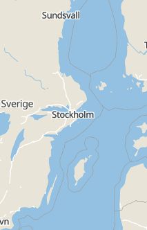 Översiktskarta som visar hela Sverige med en markör som visar ungefär var händelsen inträffat