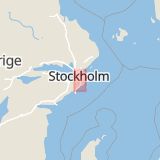 Karta som med röd fyrkant ramar in Trångsund, Björkallén, Visionen, Huddinge, Stockholms län