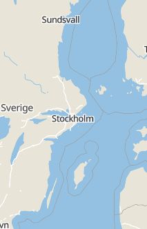 Översiktskarta som visar hela Sverige med en markör som visar ungefär var händelsen inträffat