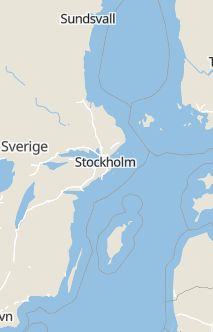 Översiktskarta som visar hela Sverige med en markör som visar ungefär var händelsen inträffat