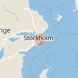 Karta som med röd fyrkant ramar in Horisontvägen, Stockholm, Stockholms län