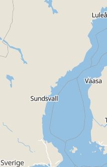 Översiktskarta som visar hela Sverige med en markör som visar ungefär var händelsen inträffat