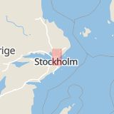 Karta som med röd fyrkant ramar in Arninge, Täby, Stockholms län