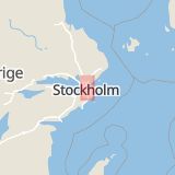 Karta som med röd fyrkant ramar in Friggavägen, Lidingö, Stockholms län